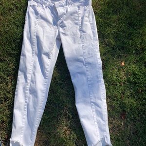 White distressed jeans